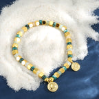 B0326 Casual Vacation Round Shell Beaded Vintage Bohemian African Turquoise Bracelet
