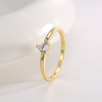 R0646 Design Sense Ring Female fashion Gold Plated Inlaid with Heart Zircon