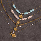 Shell Pearl Necklace Ocean Jewelry Accessories Stainless Steel Jewelry