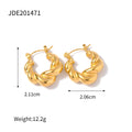 18K Gold-Plated Stainless Steel Earrings — close-up detail — jewelry finish and design detail