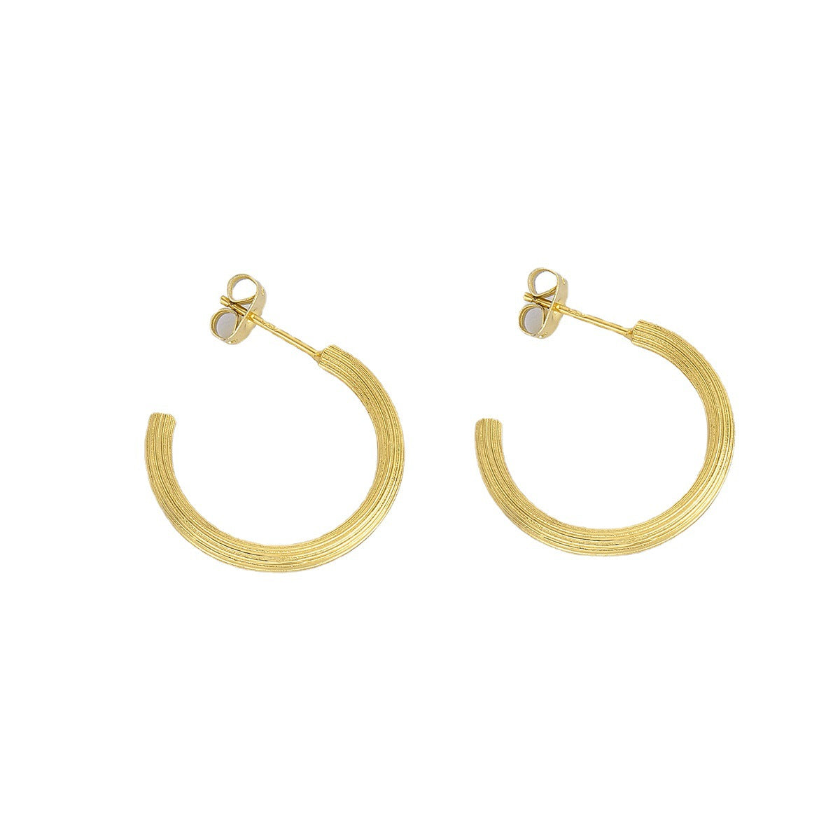 E0214 Vintage Creative Macaroni Earrings for Women Simple Minimalist Style Exaggerated Striped Circle Earrings