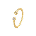 Gold-Plated Brass Twisted CZ Adjustable Ring styled for independent jewelry boutiques — jewelry finish and design detail
