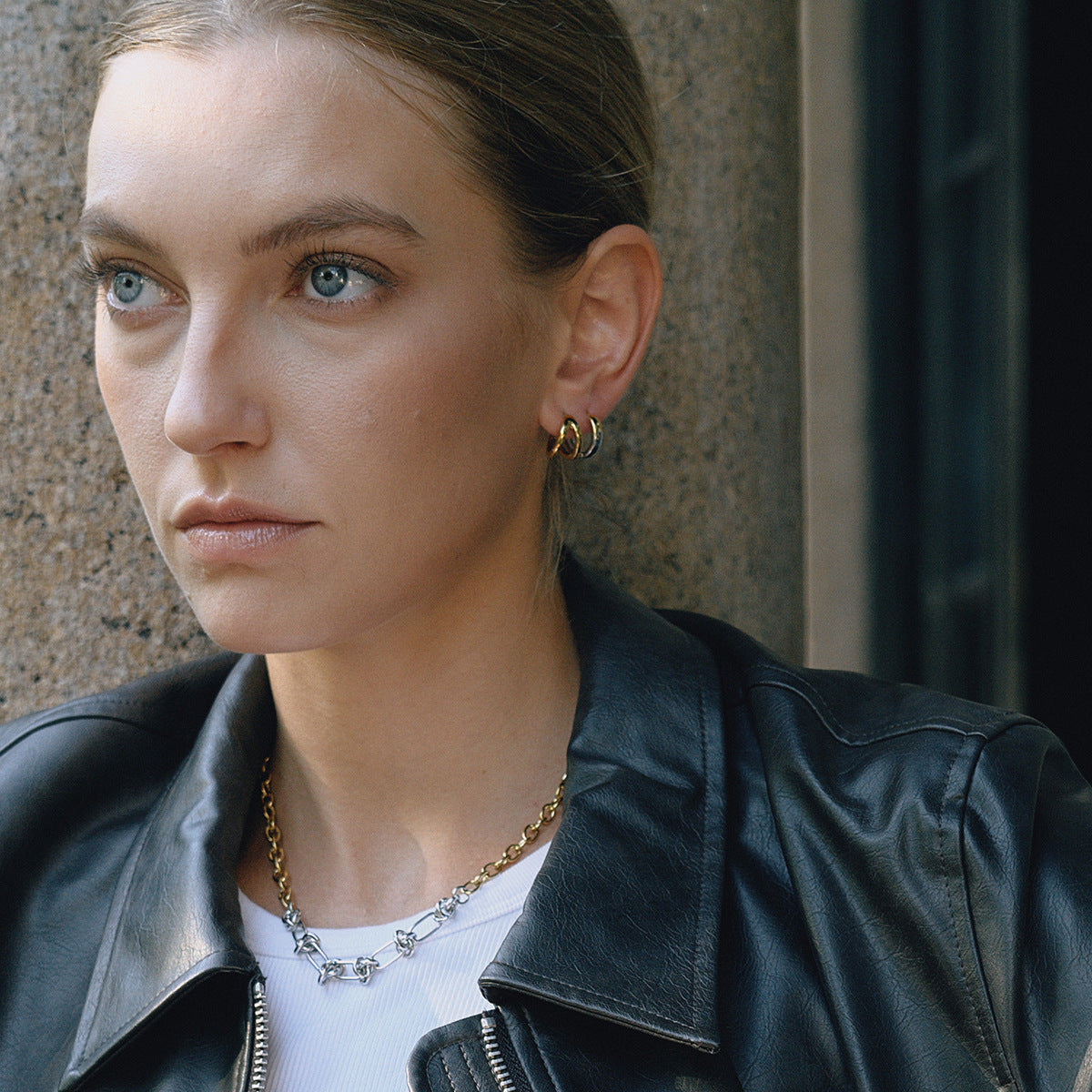 Earrings, ear hoops, non-fading ear clips, stainless steel jewelry18k Gold Earrings