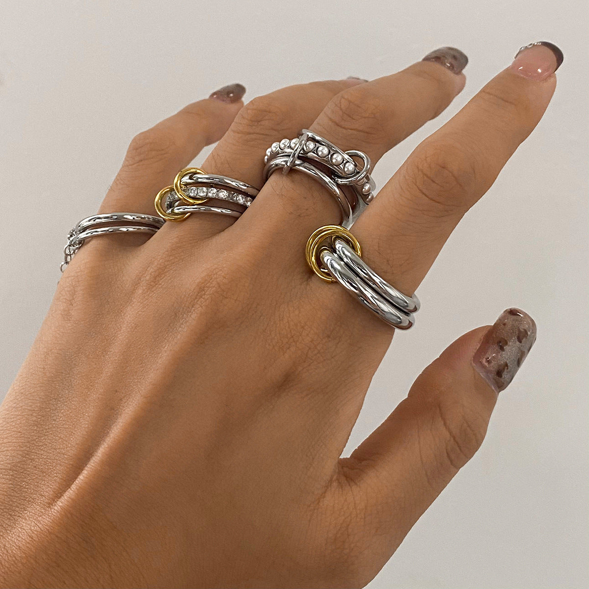 Stackable Pearl Rings Non-Fading Jewelry Stainless Steel