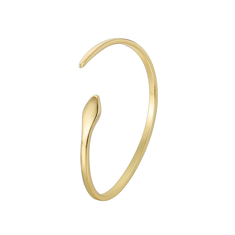B0127 Snake-shaped Design Bracelet for Women gold Asymmetric Open Adjustable Snake Jewelry