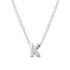 Sterling Silver 26 Letter Pendant Necklace Polished Collarbone Chain