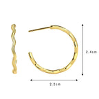 E0316 Multi-size Simple Earrings Metal Round Wave Shape Hoop Earrings Minimalist Style Stud Earrings for Women