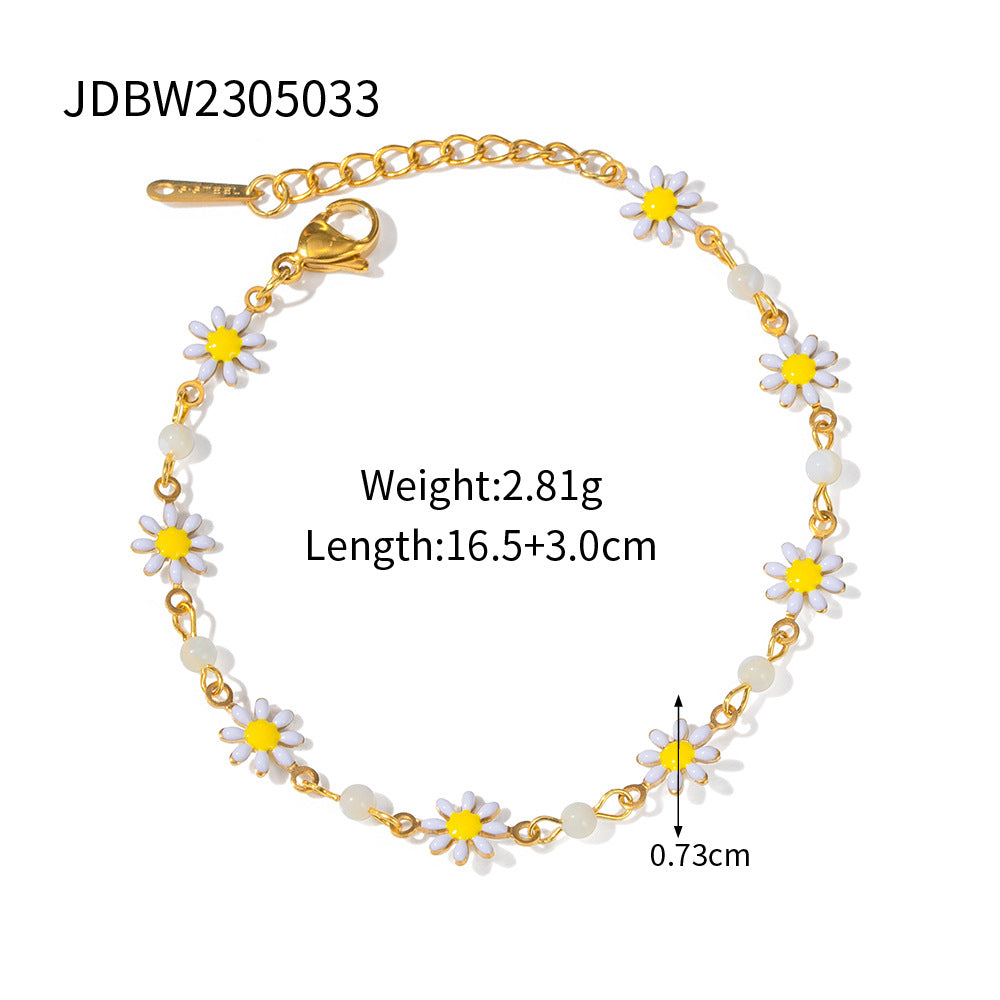 Zircon Starfish Bracelet Stainless Steel Jewelry for Women Non-Fading Jewelry