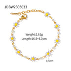 Zircon Starfish Bracelet Stainless Steel Jewelry for Women Non-Fading Jewelry