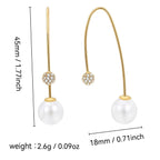 E0230 Korean Style Fashion Long Rhinestone Ball Tassel Earrings Pearl Ear Thread Women's Earrings