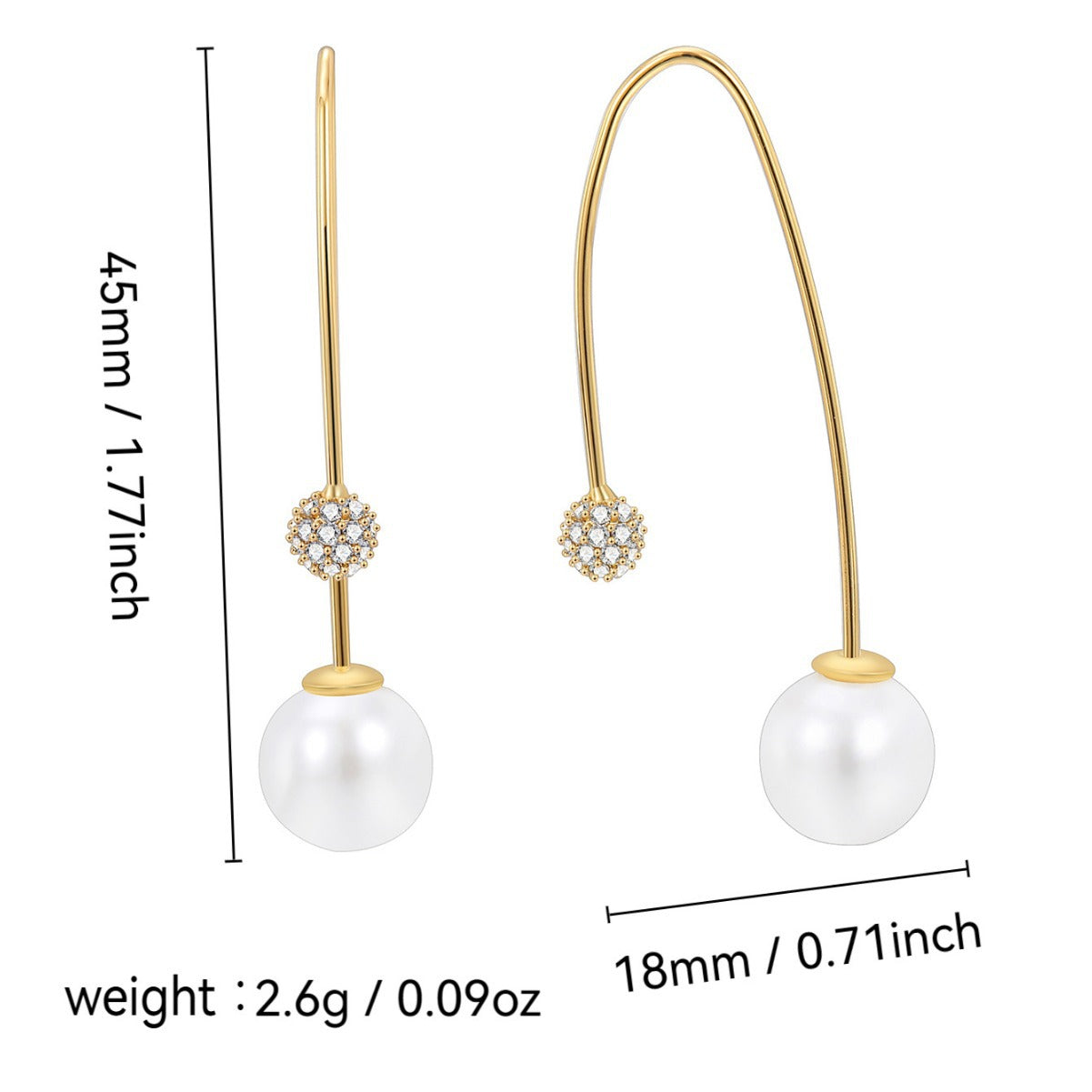 E0230 Korean Style Fashion Long Rhinestone Ball Tassel Earrings Pearl Ear Thread Women's Earrings