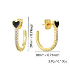 E0656 Korean Style Dongdaemun Epoxy Heart Earrings for Women Fashion Gold-Plated Zirconia Earrings