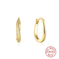 925 Sterling Silver Two Tone Diamond Studded Hoop Earrings — collection product image 06