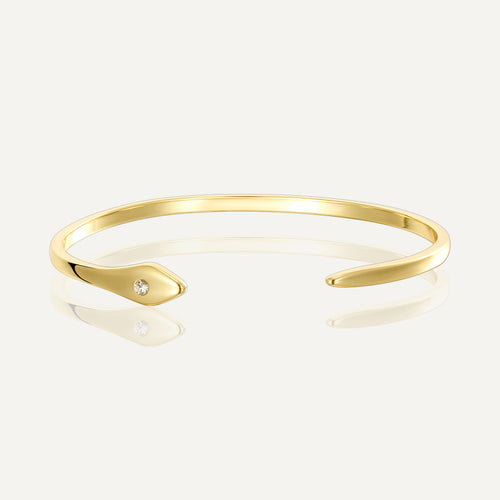 14K Gold-Plated Brass Geometric CZ Bracelet with cubic zirconia design details