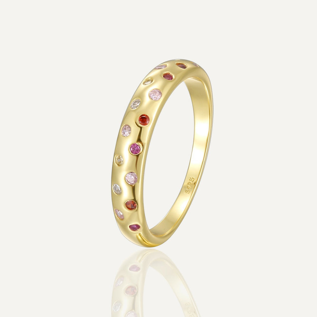 SR0053 S925Silver Simple Exquisite Plain Zircon Ring for Women Trendy