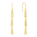 E0707 Design Sense Water Drop Streamline Long Hook Earrings Vintage Minimalist Earrings