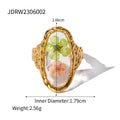 Cubic Zirconia Stainless Steel Ring in Gold-Plated — Minimal Edit — finish detail — jewelry finish and design detail