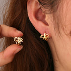 SE0328 S925Silver Ballet Small Bow Earrings for Women Design Earrings