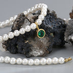 N0224 Luxurious Fashion Retro Necklace for Women Baroque Pearl Chain with Zirconia Clavicle Chain