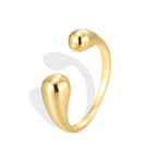 CYR0600 Design Sense Streamline Water Drop Minimalist Open Ring