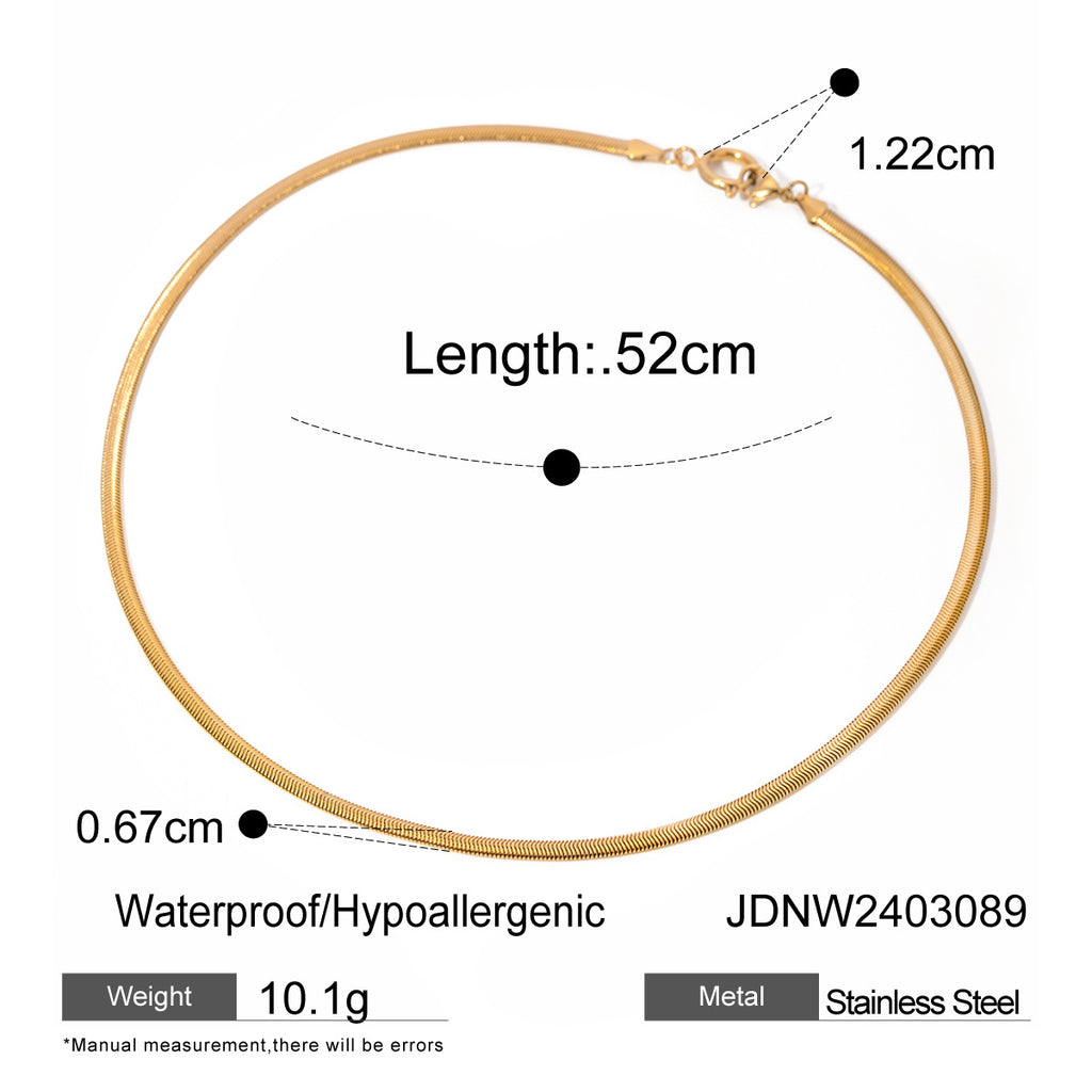 2H Trendy Retro Necklace for Women Simple Minimalist Style Multi-layer Chain Collarbone18k Gold Necklace