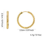E0049Fashion Minimalist Twisted Braided Earrings for Women Retro gold Small Hoop Earrings