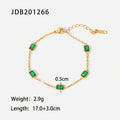 Cubic Zirconia Vintage Stainless Steel Gold-Plated Bracelet — alternate product view