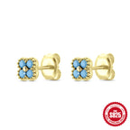 Fashion Hot-Selling Turquoise Petal Earrings s925Sterling Silver Diamond Earrings Jewelry Earrings