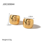 Fashion Versatile Simple Stainless Steel Ear Clips Earrings for Women Minimalist Smooth Ear Clips Cool Earrings