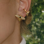 Stainless Steel Bee Earrings Ring Necklace Ring Non-Fading Bracelet