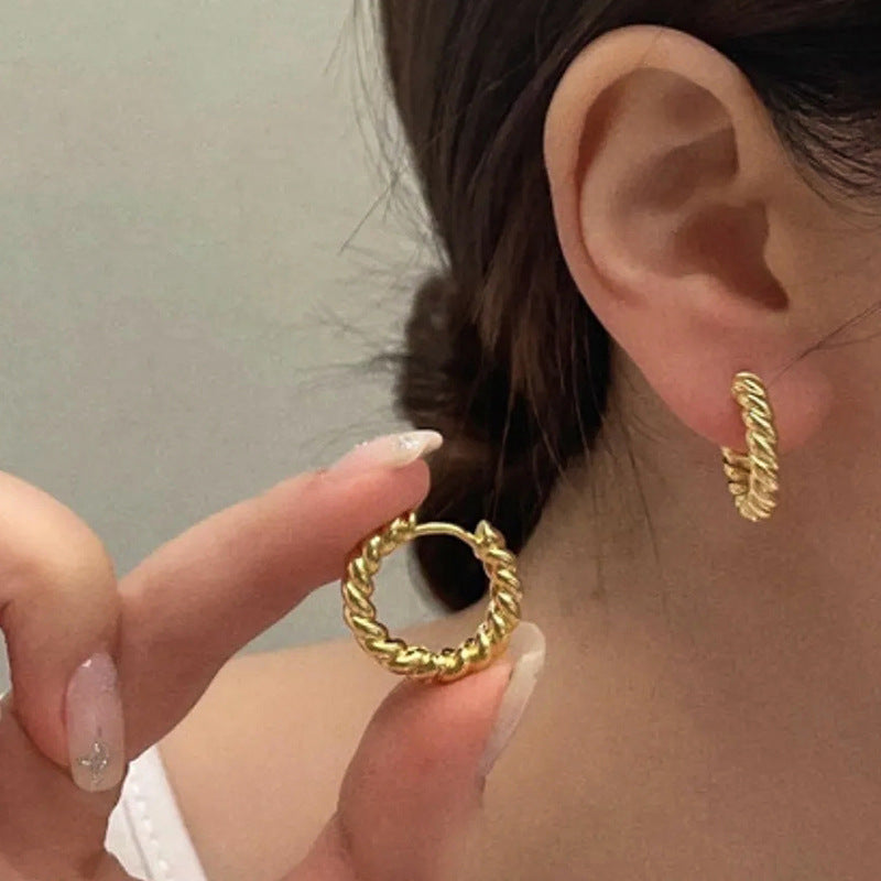 Stainless Steel Circle Earrings Ear Jewelry Stud Design Accessories