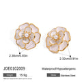 Enamel Stainless Steel Gold-Plated Drop Earrings — alternate product view — jewelry finish and design detail