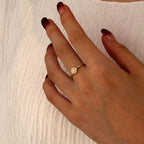 SR0054 S925Silver Round Ring Design Geometric Fashion Personality