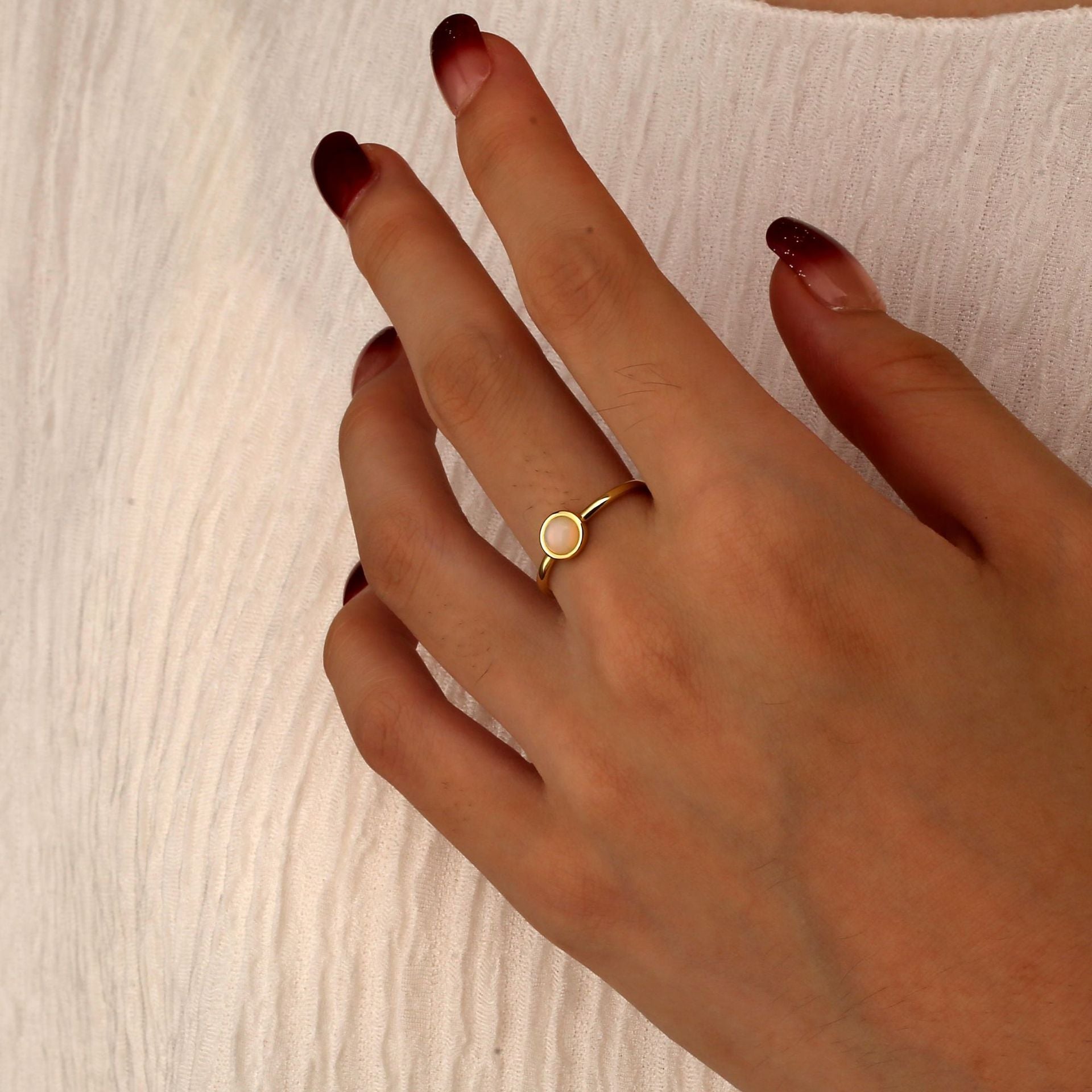 SR0054 S925Silver Round Ring Design Geometric Fashion Personality