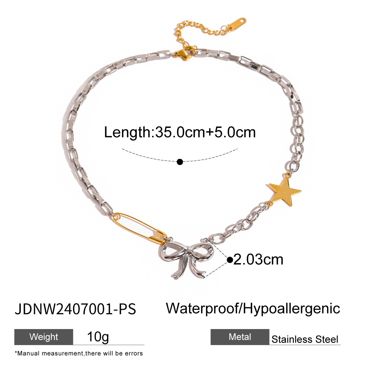 2H Paperclip Pearl Necklace Design Clavicle Chain Stainless Steel Jewelry