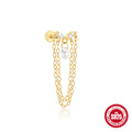925 Sterling Silver Tassel Water Drop Zircon Cartilage Earrings — collection product image 06