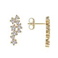 Gold-Plated Brass Sculptural CZ Earrings with Cubic zirconia Detail in a gold-tone brass finish