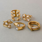 Stainless Steel Zircon Ring Women's Design Non-Fading Jewelry rings