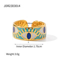 Stone Stainless Steel Gold-Plated Ring — material detail — jewelry finish and design detail