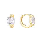 SE0128 S925Silver plating14K Gold Fashion Design Square Large Zircon Earrings for Women Minimalist Ear Jewelry