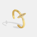R0200 Ornament Cross Ring Slim Geometric Women's Ring Adjustable Open Simple Design