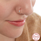 S925Sterling Silver Diamond-Studded Body Piercing Jewelry Nose Ring Nose Stud Ear Jewelry Trendy Ear Cuff Ear Cartilage