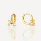 SE0262 S925Silver Fashion Zircon Earrings Bow Earrings