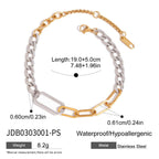 2H Stainless Steel Color Block Cuban Bracelet Jewelry for Women