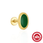 S925Sterling Silver Flat Threaded Piercing Chain Earrings Hot Sale Fashion Inlaid Diamond Opal Ear Bone Stud Earrings for Women