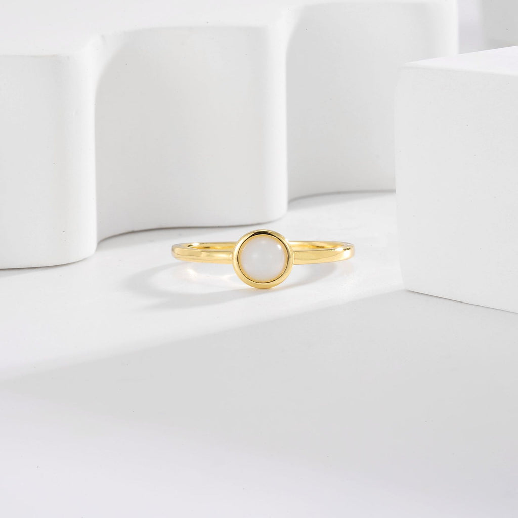 SR0054 S925Silver Round Ring Design Geometric Fashion Personality