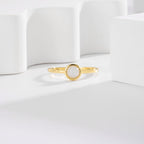 SR0054 S925Silver Round Ring Design Geometric Fashion Personality