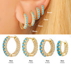 Hot Selling Round Micro Pave Zircon Trendy Ear Cuffs Hoop Earrings Super Sparkling Multi-Diamond Earrings