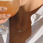 Rhinestone Heart Necklace Collarbone Chain Stainless Steel Jewelry for Women