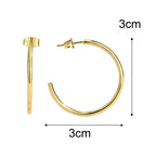 E0266 Various Sizes Round Shape C Hoop Earrings Semi-Open Large Hoop Trendy Women's Jewelry